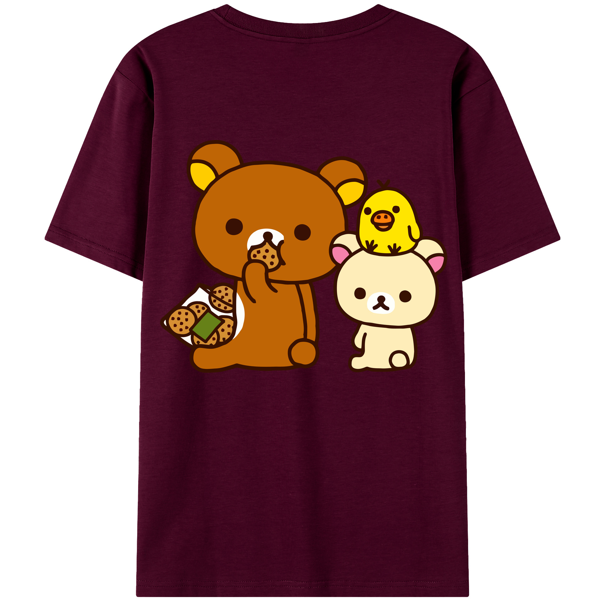 （画像用） リラックマ リラックマ キイロイトリ Rilakkuma Korilakkuma Kiiroitori レディース半袖Tシャツ(バックプリント)